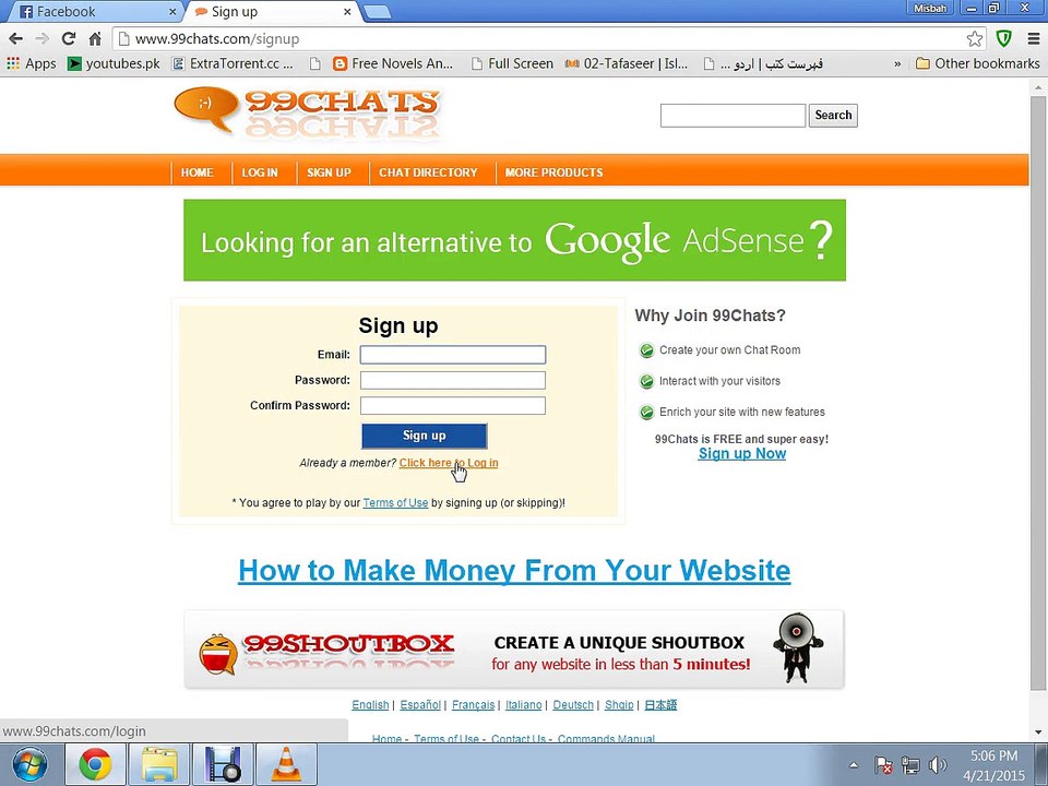 how to make a free chatroom in 99chats.com urdu hindi
