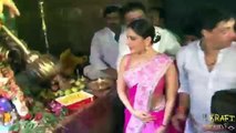 Sizzling Kareena in Pinkalicious Saree at Ganesh Pooja To Promote Heroine