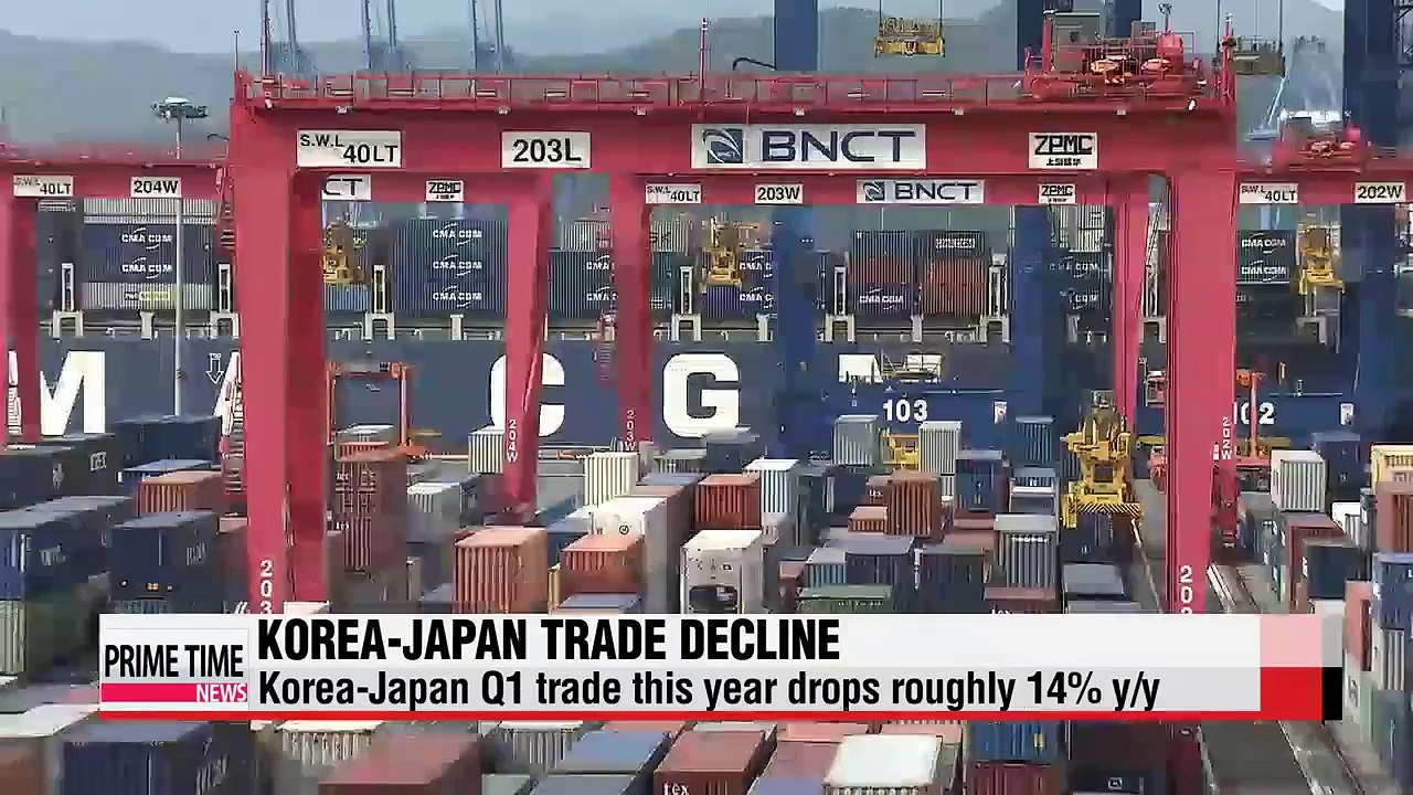 Korea-Japan trade drops 14% in Q1 y/y