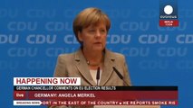 Merkel's reaction after European Parliament Elections (recorded LIVE feed)