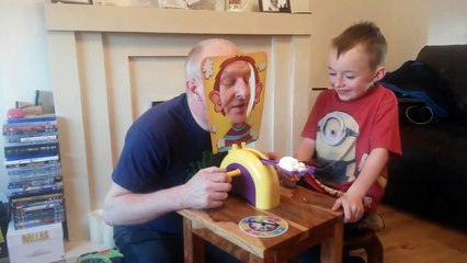 Funny Videos: Grandpa Plays "Pie To The Face" Game With His Grandson