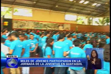 Miles de jóvenes participaron en la jornada de la juventud en Guayaquil