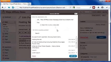 Wordpress Affiliate Plugin - MaxBlogPress Ninja Affiliate