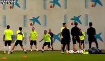 Neymar Knees Luis Suarez In The Crotch During Barcelona Training Session