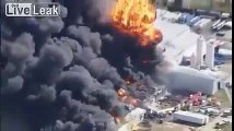 Raw Video: Massive Chemical Fire Swallows Up Fire Truck