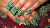 Four Leaf Clover Water Marble Nail Art Tutorial (Water Marble March #6)