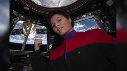 Astronaut poses in 'Star Trek' uniform aboard International Space Station
