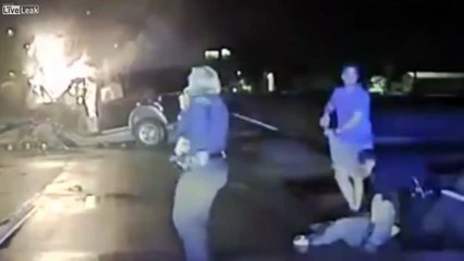 Police save man from certain death in car fire