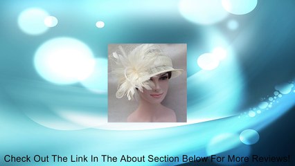 Sinamay Wedding Kentucky Derby Church Downton Abbey Feather Dress Hat 3" Brim Ivory Review