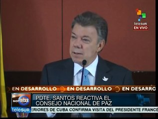 Diserta Juan Manuel Santos sobre papel del Consejo Nacional de Paz