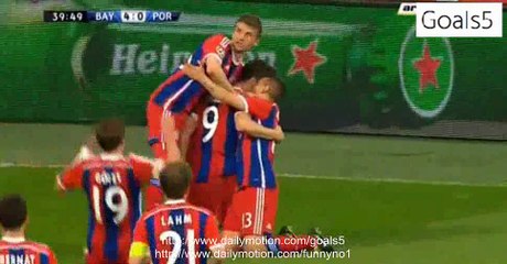 Robert Lewandowski 2 nd Goal Bayern 5 - 0 Porto Champions League 21-4-2015