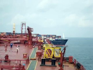 collision near miss of two ships