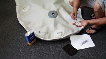 How to repair punctures in PVC inflatable boat, raft or kayak.