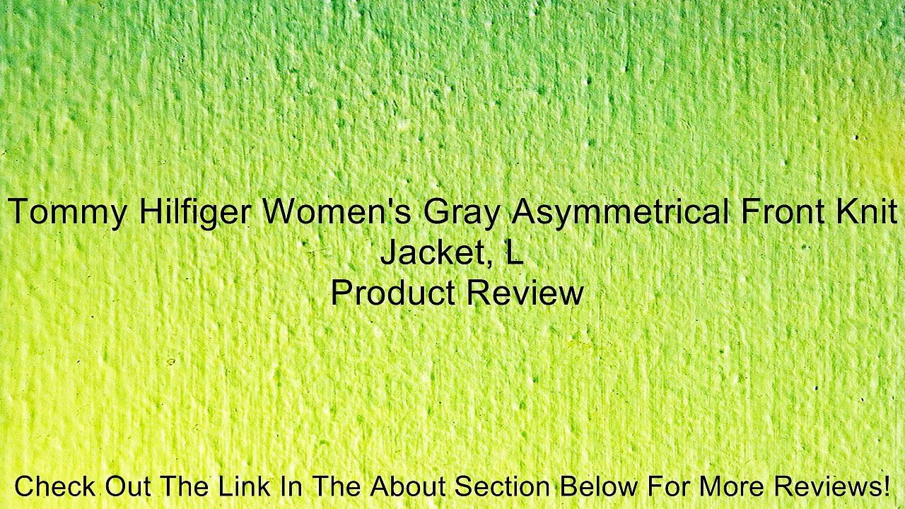 Tommy Hilfiger Women's Gray Asymmetrical Front Knit Jacket, L Review