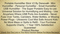 Portable Humidifier Stick V2 By Deneve� - Mini Humidifier - Personal Humidifier - Small Humidifier - USB Humidifier - The Super Portable Easy-to-use Universal Solution for Humidifying and Misting - Use Anywhere Where USB Ports Are Available - Never Fuss O