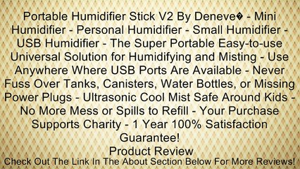 Portable Humidifier Stick V2 By Deneve� - Mini Humidifier - Personal Humidifier - Small Humidifier - USB Humidifier - The Super Portable Easy-to-use Universal Solution for Humidifying and Misting - Use Anywhere Where USB Ports Are Available - Never Fuss O