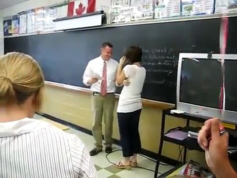 Man Proposes to his Girlfriend, a High School French Teacher, in Class!