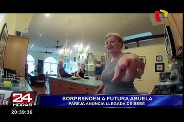 Pareja sorprendió de esta forma a una futura abuela y la volvió viral