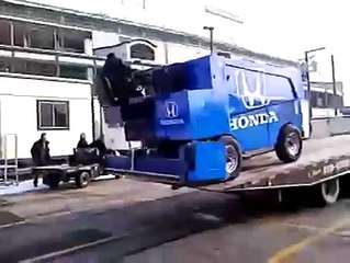 Zamboni Falls off Truck at Wrigley Field for the Winter Classic