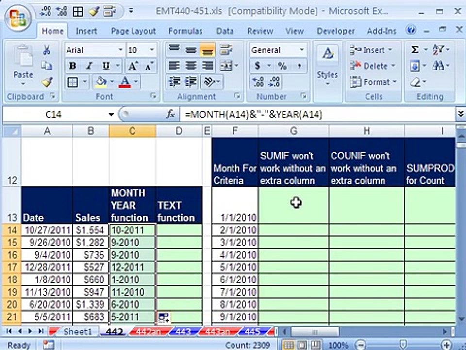 Excel Magic Trick 442: Summarize Monthly Sales With Daily Transactional Dates - 5 Methods