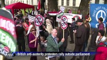 Anti-austerity protesters march through Westminster