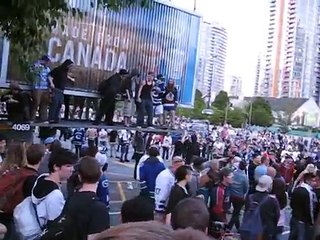 Vancouver Stanley Cup Riot Police cars set alight Pt 1.