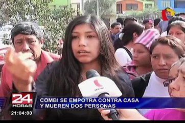 VMT: dos muertos y varios heridos tras choque de combi contra vivienda