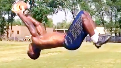 Running Back's Backflip Catches Are Insane