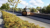 Asfaltering, vägarbete / Road work - Kungsängen