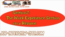 Resume Work Experience: Writing Effective Work Experience on your Resume