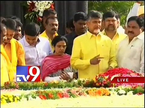 Chandrababu and Bala Krishna pay tributes to NTR