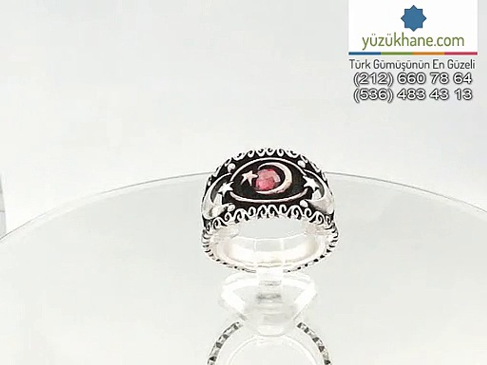 T?rk Bayrakl? ??k ve Zarif Erkek G?m?? Y?z?k