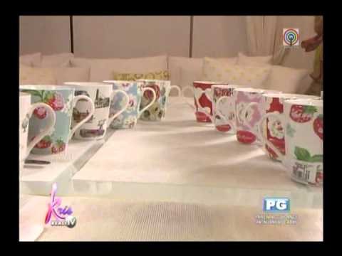 Kris shows off Cath Kidston cup collection