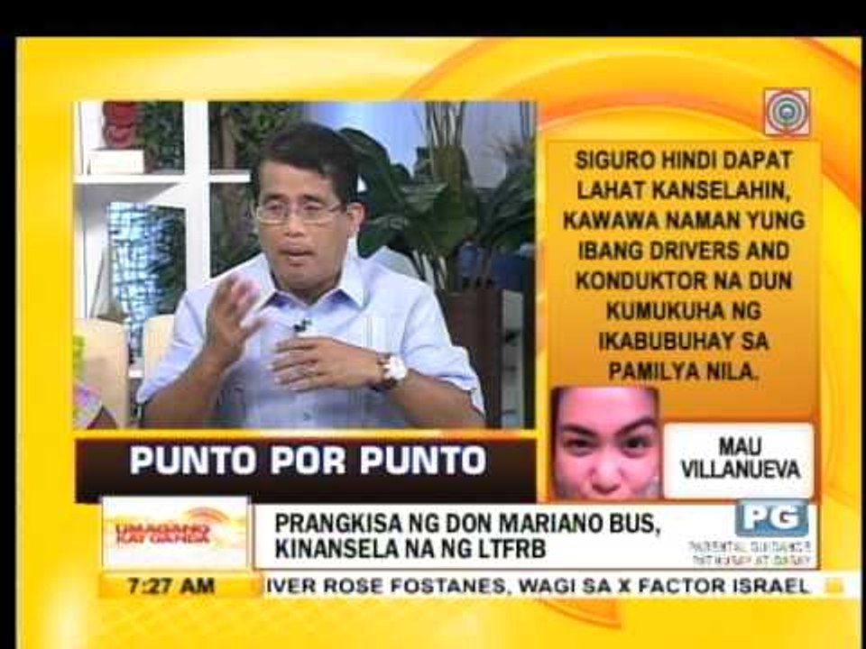 Punto por Punto: Prangkisa ng Don Mariano bus, kinansela na ng LTFRB