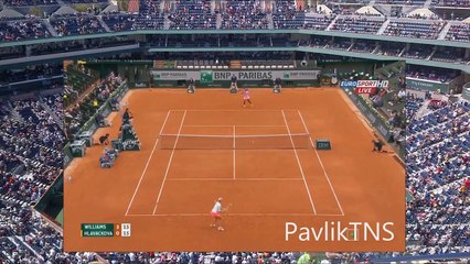 Serena Williams vs Andrea Hlavackova FUNNY MOMENTS. Roland Garros 2015