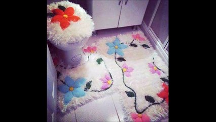 Sakallı ipten örgü klozet takımı örnekleri