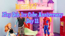 Play Doh Ice Cube Frozen Anna Anniversary Big Hero 6 Baymax with Spiderman Kristoff and Vera