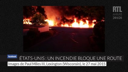 États-Unis : un gigantesque incendie paralyse une route du Wisconsin