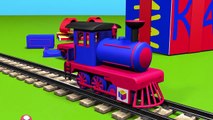Educational cartoons for children. Construction game steam locomotive. Choo-choo trains for kids.