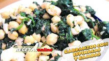 ★ Garbanzos con espinacas y gambas - Recetas de cocina RECETASonline