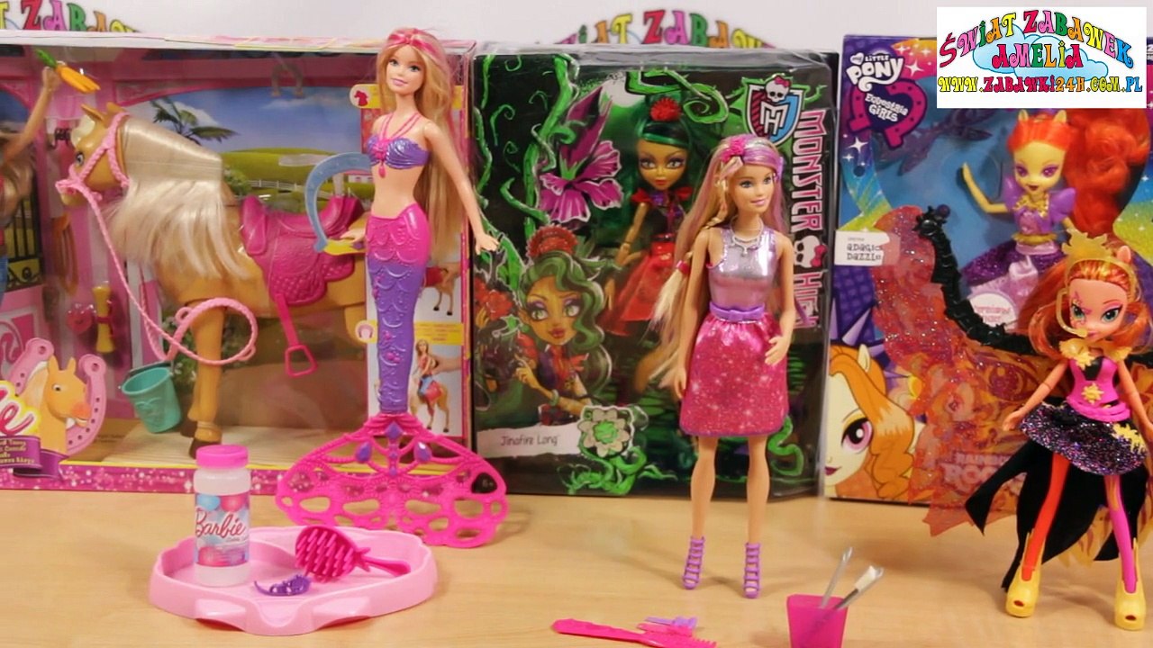 Barbie Kolorowa Stylizacja, Sunset Shimmer i Bąbelkowa Syrenka Barbie - Świat Zabawek Amelia