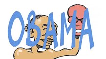 OBAMA vs HILLARY ... Animated Editorial Cartoon