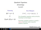 Algebra II: Quadratic Equations | Factoring (Level 1 of 10)