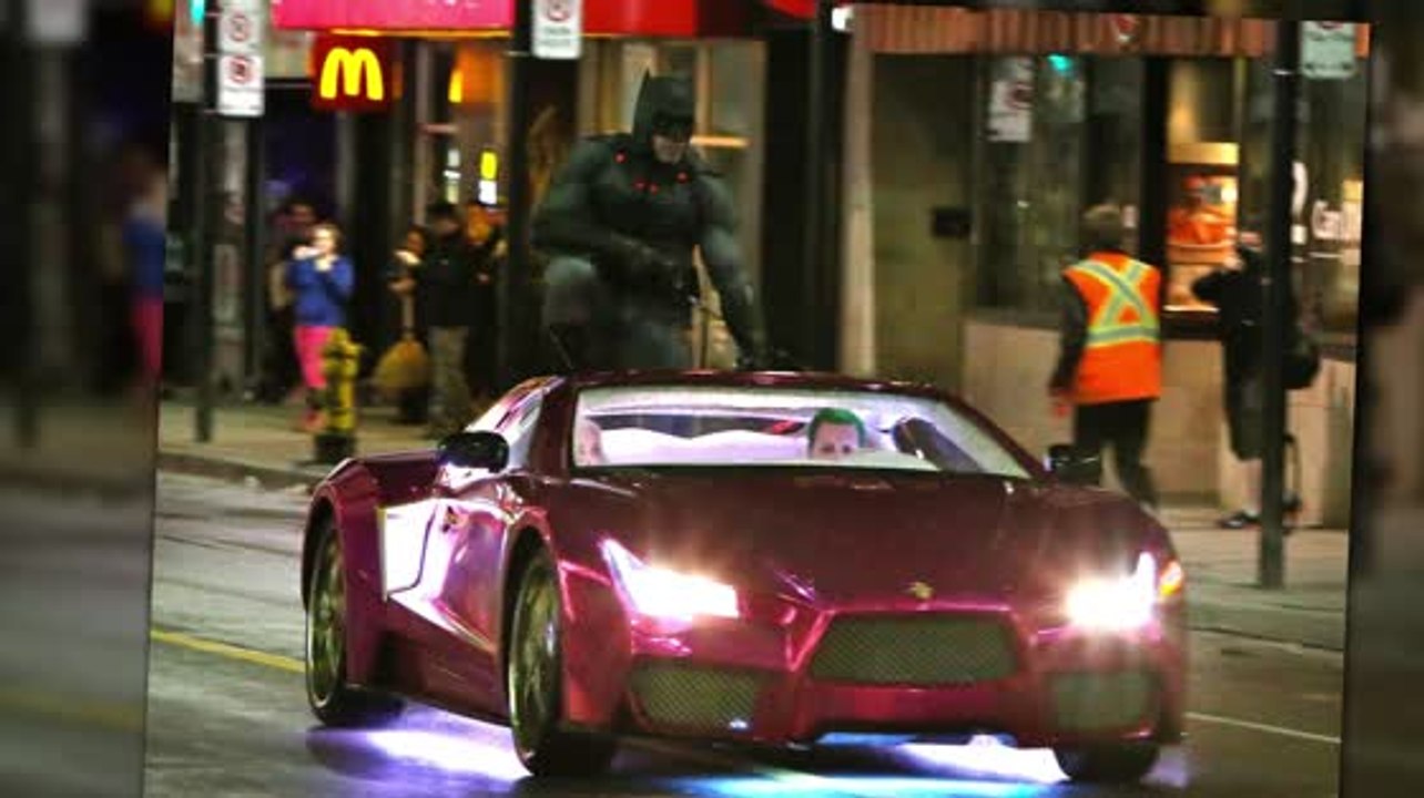 Stunt Doubles Film Joker vs. Batman Scene on Suicide Squad Set