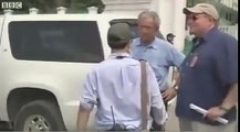 George Bush Handshake with a Haitian, then wipes his hand on Bill Clinton