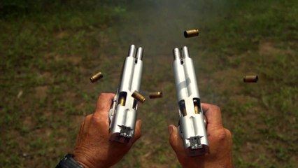 A gun that shoots two bullets at once