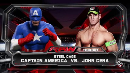 WWE 2K15 : Steel Cage John Cena VS Captain America