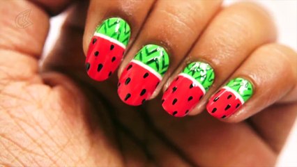 Easy Watermelon Nail Art Tutorial
