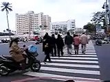 Cross the street in Tainan, Taiwan