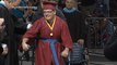 Student With Cerebral Palsy Walks Across Stage For Graduation